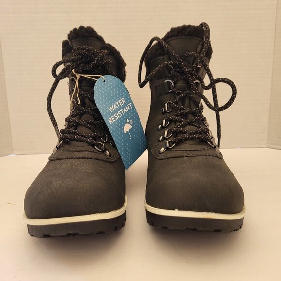 .Women's black  Creek Water-Resistant Lace-Up Booties - 10 - Picture 4 of 5